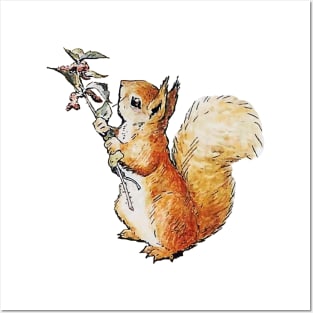 squirrel nutkin hires vector Posters and Art